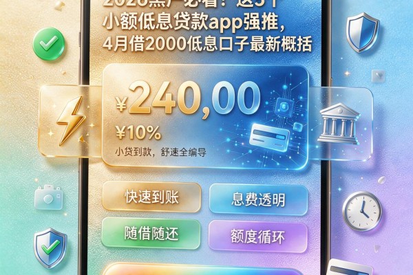 2026黑户必看!这5个小额低息贷款app强推,4月借2000低息口子最新概括