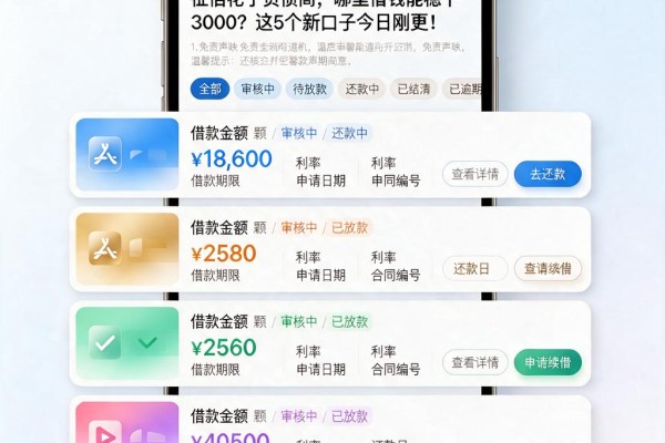 征信花了负债高，哪里借钱能稳下3000？这5个新口子今日刚更！