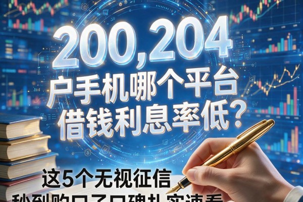 黑户手机哪个平台借钱利息率低?这5个无视征信秒到账的口子口碑扎实速看