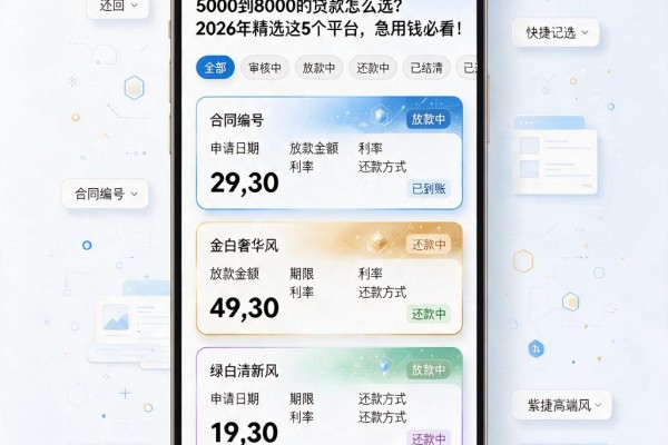 5000到8000的贷款怎么选?2026年精选这5个平台,急用钱必看!