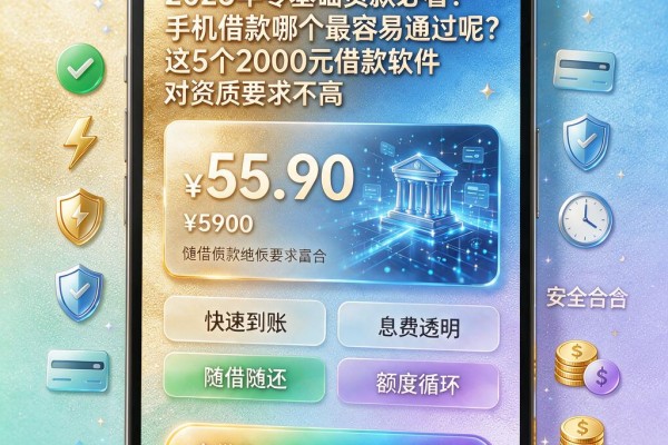 2026年零基础贷款必看!手机借款哪个最容易通过呢?这5个2000元借款软件对资质要求不高