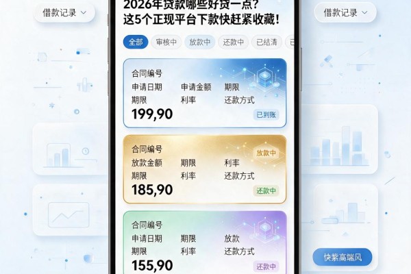 2026年贷款哪些好贷一点?这5个正规平台下款快赶紧收藏!