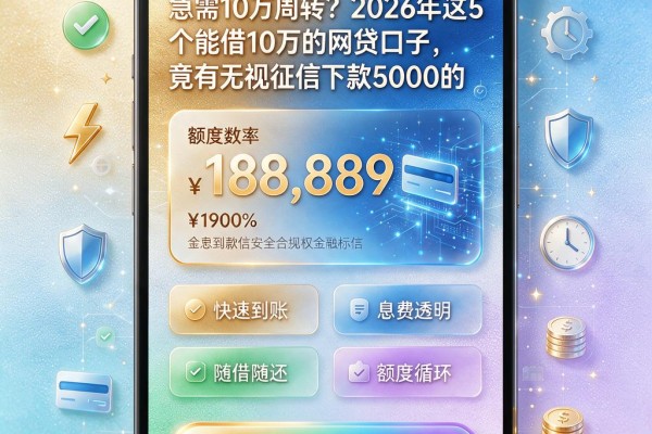急需10万周转?2026年这5个能借10万的网贷口子,竟有无视征信下款5000的