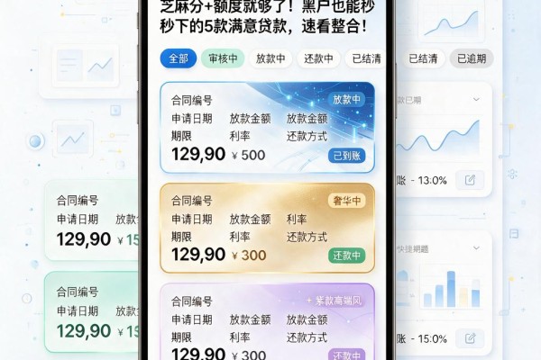芝麻分+额度就够了！黑户也能秒下的5款满意贷款，速看整合！