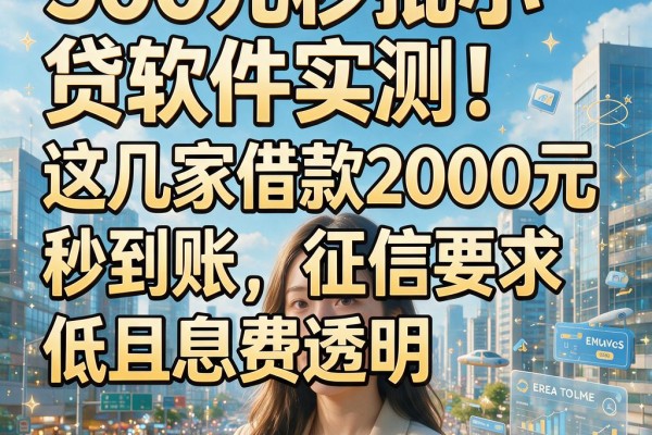 300元秒批小贷软件实测!这几家借款2000元秒到账,征信要求低且息费透明