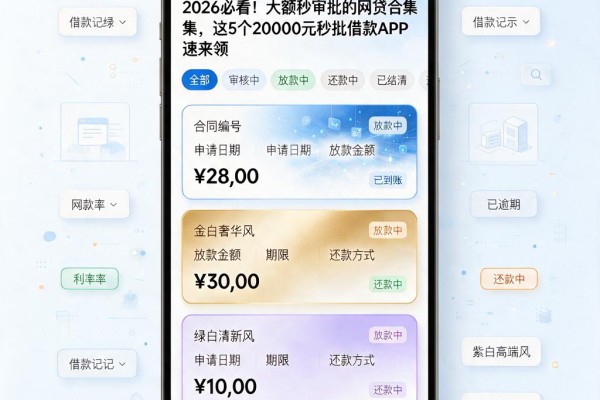 2026必看!大额秒审批的网贷合集,这5个20000元秒批借款APP速来领