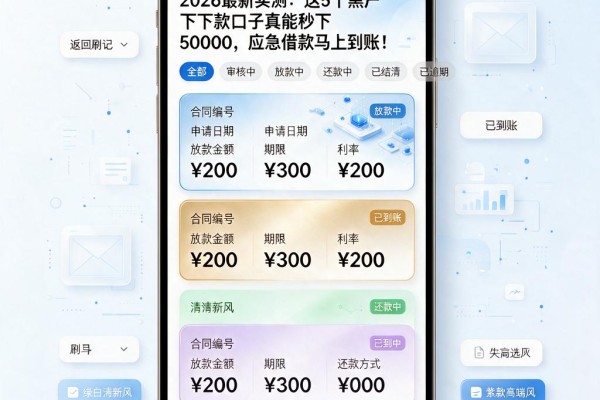2026最新实测:这5个黑户下款口子真能秒下50000,应急借款马上到账!
