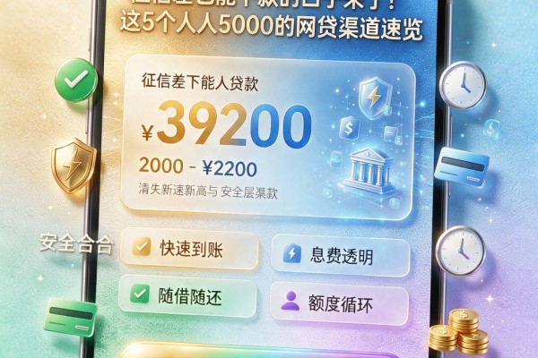 征信差也能下款的口子来了!这5个人人5000的网贷渠道速览