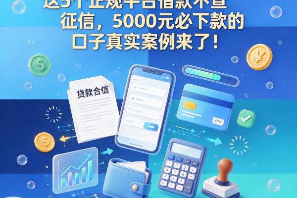 2026最新盘点：这5个正规平台借款不查征信，5000元必下款的口子真实案例来了！