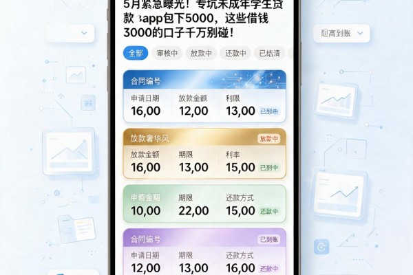 5月紧急曝光！专坑未成年学生贷款app包下5000，这些借钱3000的口子千万别碰！
