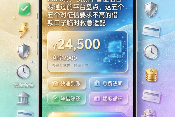 2026黑户贷款不看征信容易通过的平台盘点,这五个对征信要求不高的借款口子临时救急适配