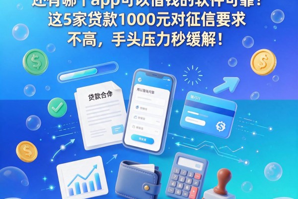急用钱必看!还有哪个app可以借钱的软件可靠?这5家贷款1000元对征信要求不高,手头压力秒缓解