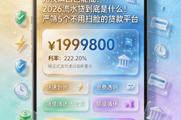 无视黑白也能批？2026流水贷到底是什么！严筛5个不用扫脸的贷款平台