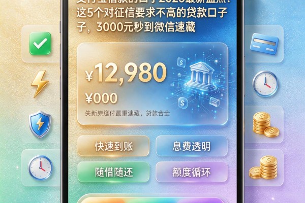 支付宝借款的口子2026最新盘点！这5个对征信要求不高的贷款口子，3000元秒到微信速藏