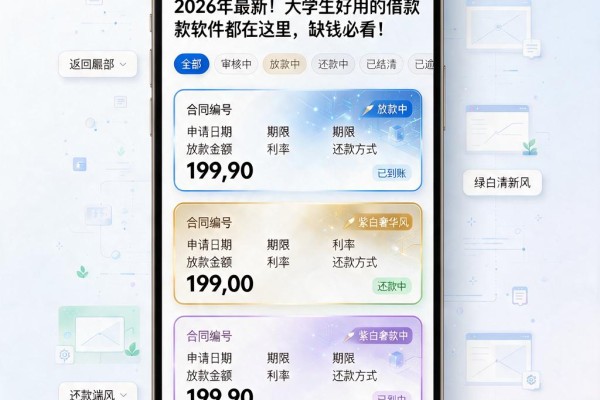 2026年最新!大学生好用的借款软件都在这里,缺钱必看!