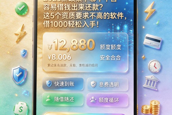 2026新政策下哪个平台容易借钱出来还款?这5个资质要求不高的软件,借1000轻松入手