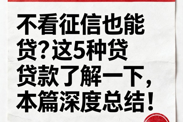 不看征信也能贷？这5种贷款了解一下，本篇深度总结！