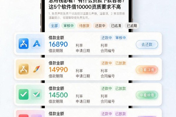 急用钱必看!有什么贷款下款容易?这5个软件借10000资质要求不高