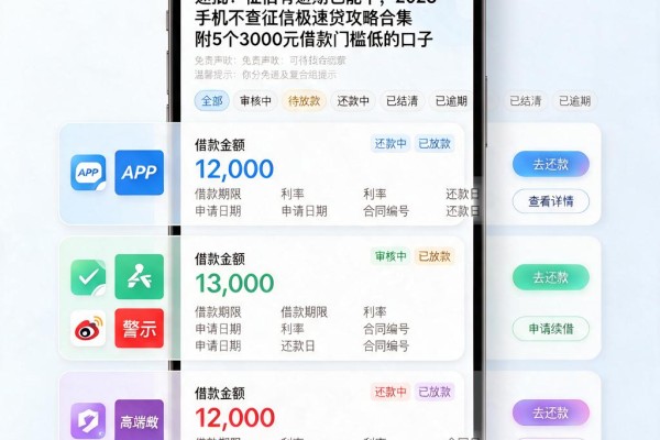 速批!征信有逾期也能下,2026手机不查征信极速贷攻略合集,附5个3000元借款门槛低的口子