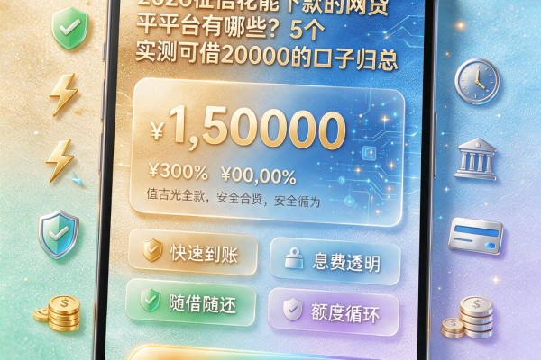 2026征信花能下款的网贷平台有哪些?5个实测可借20000的口子归总