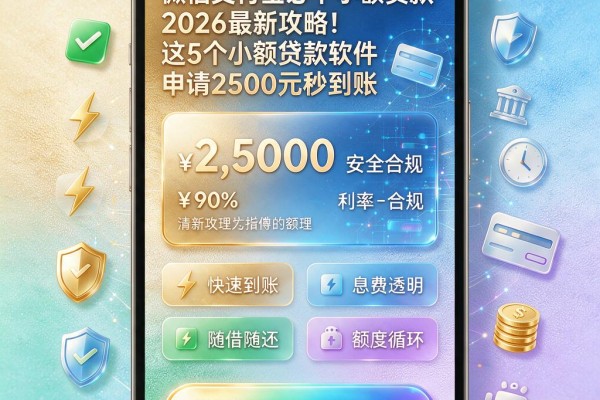 微信支付宝必下小额贷款2026最新攻略!这5个小额贷款软件申请2500元秒到账