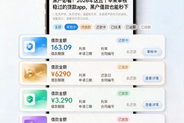 黑户必看！2026年这五个苹果审核稳过的贷款app，黑户借款也能秒下