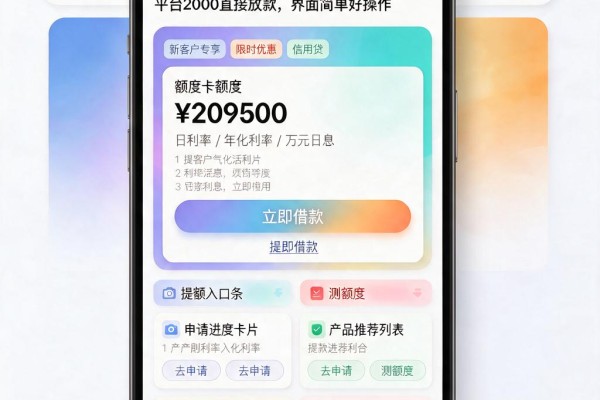 有信用卡能下的口子大盘点！这几家借钱平台2000直接放款，界面简单好操作