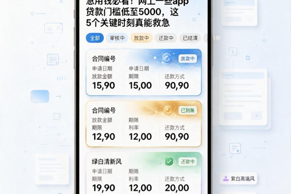 急用钱必看！网上一些app贷款门槛低至5000，这5个关键时刻真能救急