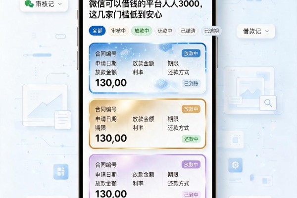 微信可以借钱的平台人人3000，这几家门槛低到安心