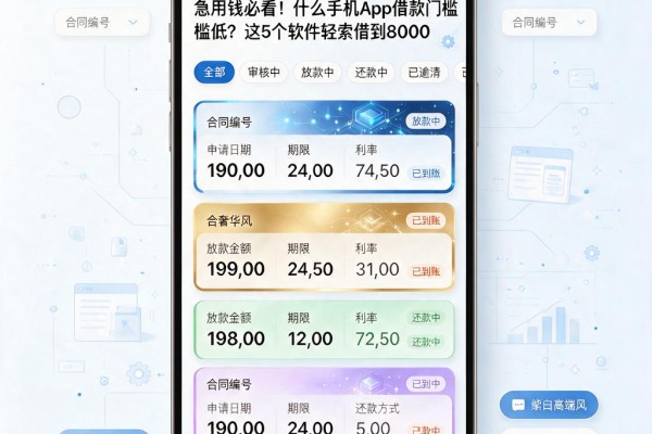 急用钱必看!什么手机App借款门槛低?这5个软件轻松借到8000