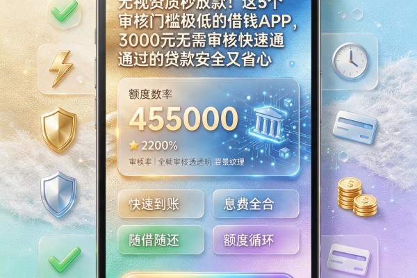 无视资质秒放款!这5个审核门槛极低的借钱APP,3000元无需审核快速通过的贷款安全又省心