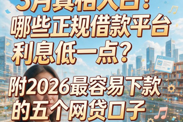 3月真相大白!哪些正规借款平台利息低一点?附2026最容易下款的五个网贷口子