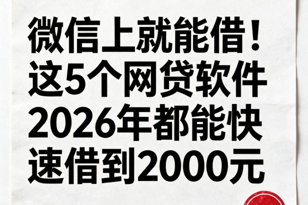 微信上就能借!这5个网贷软件2026年都能快速借到2000元