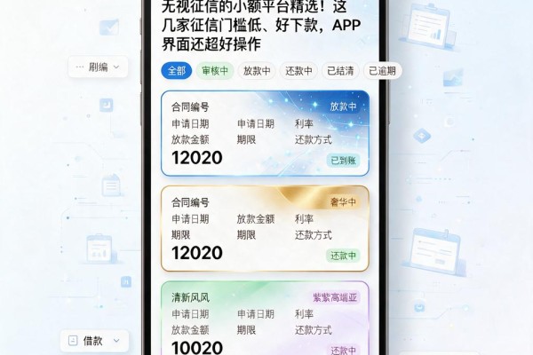 无视征信的小额平台精选！这几家征信门槛低、好下款，APP界面还超好操作