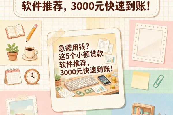 急需用钱？这5个小额贷款软件推荐，3000元快速到账！