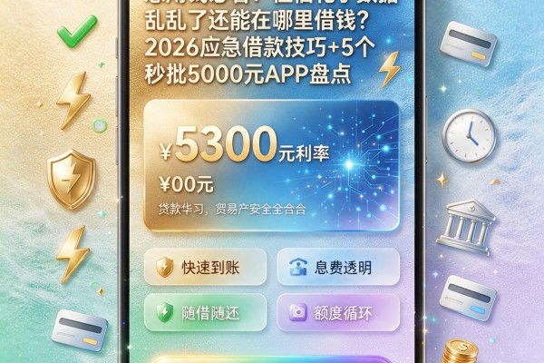 急用钱必看!征信花了数据乱了还能在哪里借钱?2026应急借款技巧+5个秒批5000元APP盘点