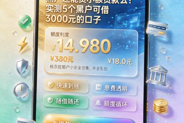 黑户还能贷小额贷款么?实测5个黑户可借3000元的口子