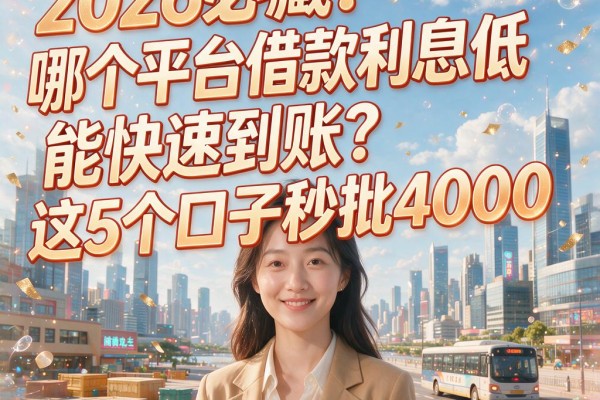 2026必藏!哪个平台借款利息低能快速到账?这5个口子秒批4000
