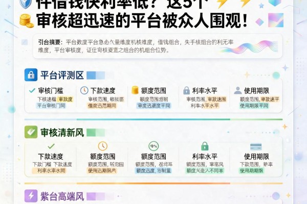 急用钱必看！2026哪个手机软件借钱快利率低？这5个审核超迅速的平台被众人围观