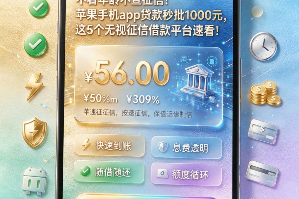 不看年龄不查征信!苹果手机app贷款秒批1000元,这5个无视征信借款平台速看