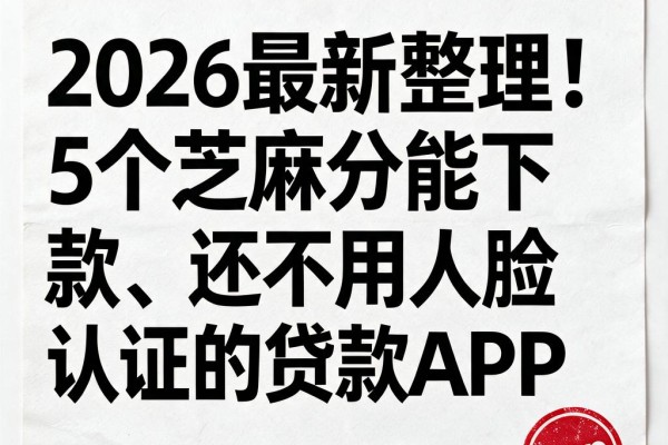 2026最新整理!5个芝麻分能下款、还不用人脸认证的贷款APP