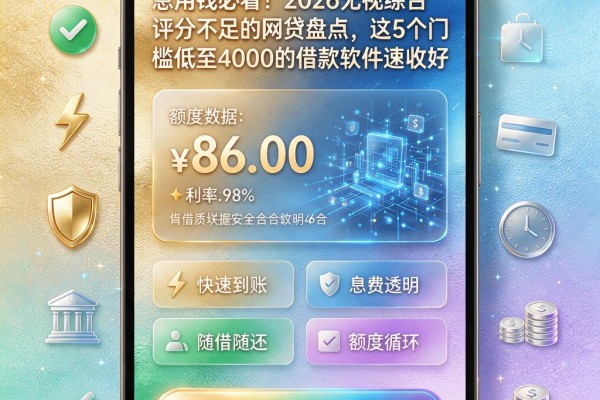 急用钱必看!2026无视综合评分不足的网贷盘点,这5个门槛低至4000的借款软件速收好