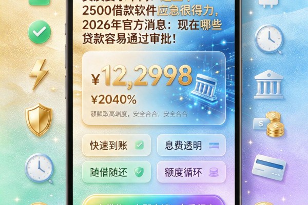 资质要求不高！这五个2500借款软件应急很得力，2026年官方消息：现在哪些贷款容易通过审批