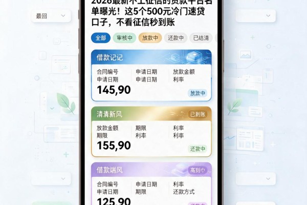 2026最新不上征信的贷款平台名单曝光！这5个500元冷门速贷口子，不看征信秒到账