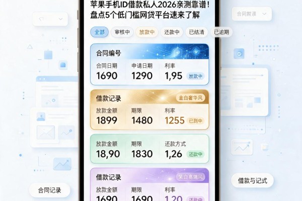 苹果手机ID借款私人2026亲测靠谱！盘点5个低门槛网贷平台速来了解