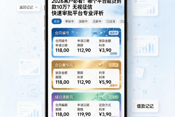 2026黑户必看！哪个平台能贷到款10万？无视征信快速审批平台专业评析