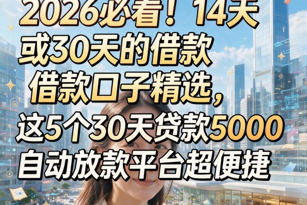 2026必看！14天或30天的借款口子精选，这5个30天贷款5000自动放款平台超便捷