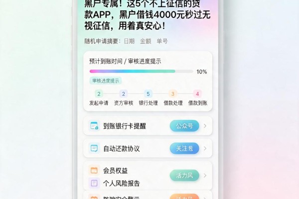 黑户专属!这5个不上征信的贷款APP,黑户借钱4000元秒过无视征信,用着真安心