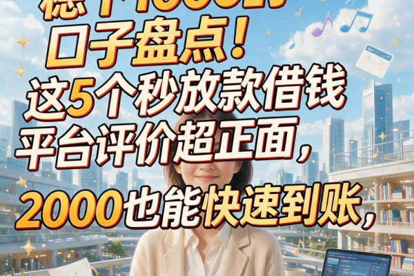 稳下1000的口子盘点!这5个秒放款借钱平台评价超正面,2000也能快速到账