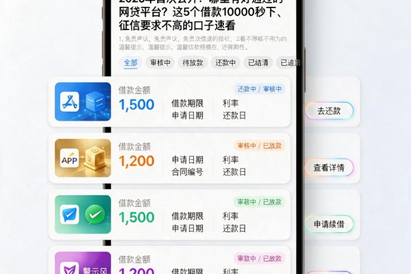 2026年首次公开!哪里有好通过的网贷平台?这5个借款10000秒下、征信要求不高的口子速看